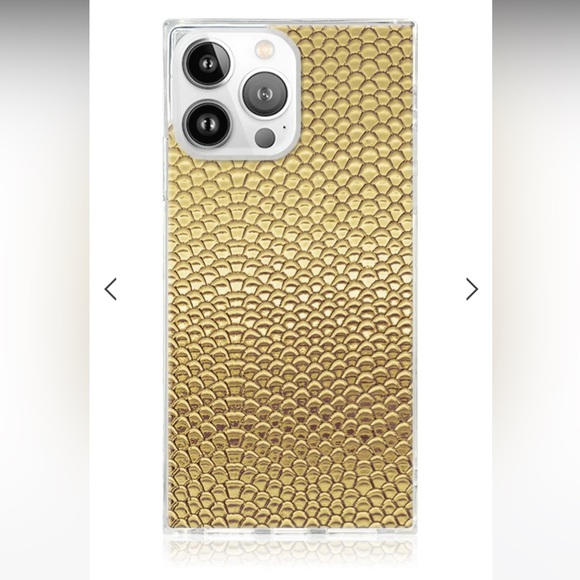 NIB GOLD FLAUNT SQUARE PHONE CASE 14 PRO MAX - Picture 1 of 4